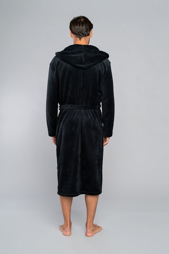 Mimas Halat de baie pentru bărbați cu glugă Italian Fashion- grafit