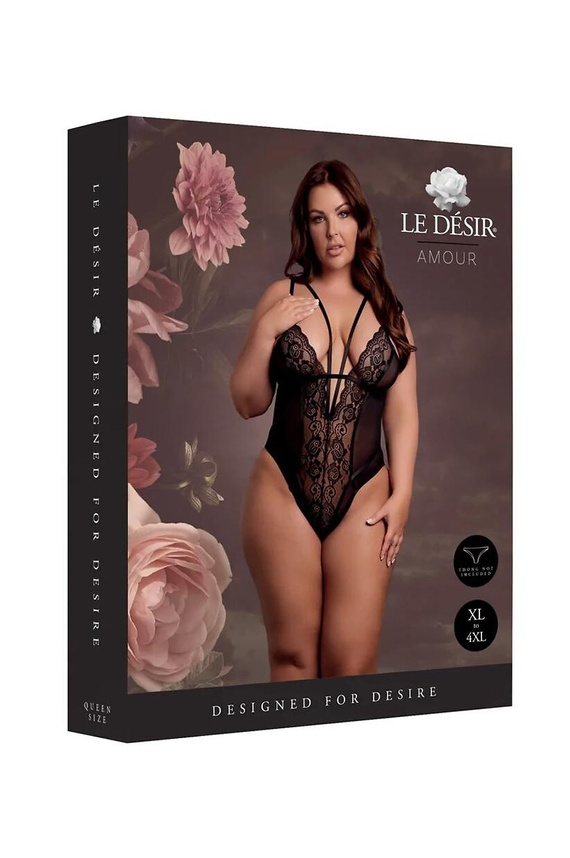 Body AMR006 Amour Le Désir body dantelat Plus Size XL-4XL negru