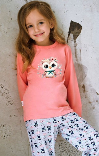 3486, 3487 Emma Taro pijamale fete caise – bumbac, imprimeu, pantaloni cu model