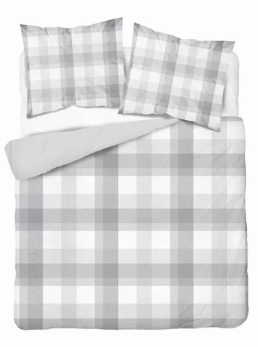5040 A Lenjerie de pat din microfibră în carouri gri Detexpol