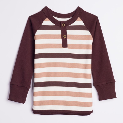 227139 Nicol BENEK Bluză băieți raglan henley cu dungi mânecă lungă