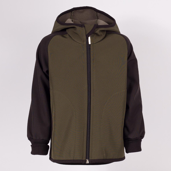 229021 Nicol Geacă softshell pentru copii cu polar, glugă și elemente reflectorizante - khaki