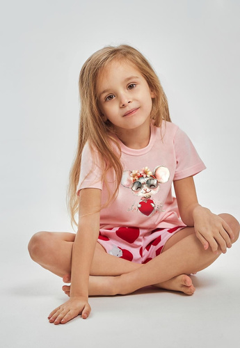 Taro 3559 Mika pijama fete roz 100% bumbac