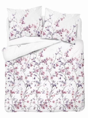 5490 B Detexpol Satin Stories lenjerie de pat satin alb | 100% bumbac, țesătură din satin, fermoar, ambalaj cadou