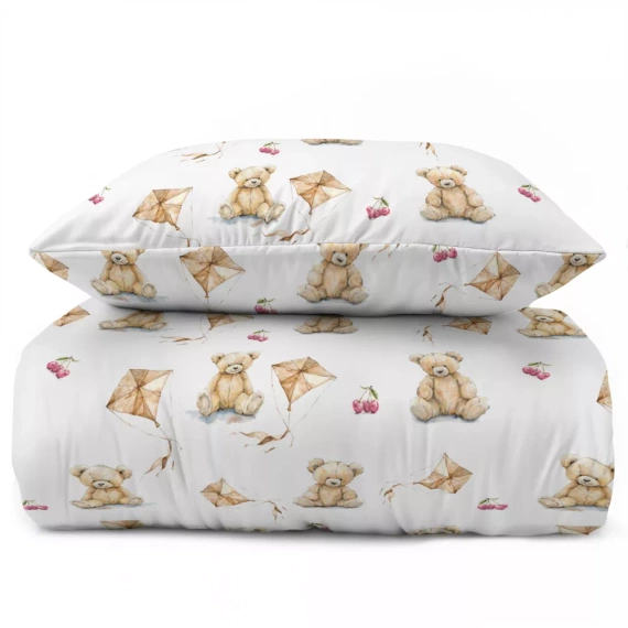 5453 A Teddy Bear Lenjerie de pat bumbac copii Detexpol bej