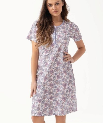 Cămașă de noapte pentru damă 260 Luna – negru, bumbac, clasică