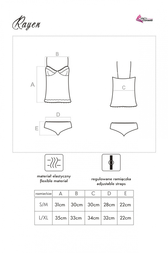 Rayen LC 90020 Dwuczęściowy komplet damski LivCo Corsetti Fashion