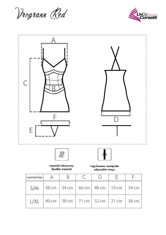 Vrogrann Red koszulka i stringi LivCo Corsetti Fashion  