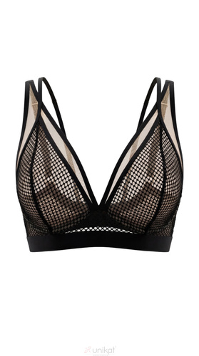 Biustonosz soft Edith Unikat negru transparent, bralette din plasă