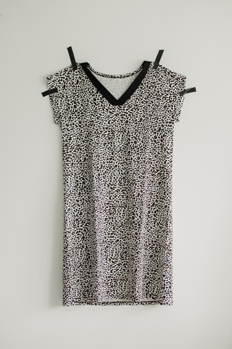 853 Kendall De Lafense - Cămașă de noapte Panther din viscoză - camuflaj ecru