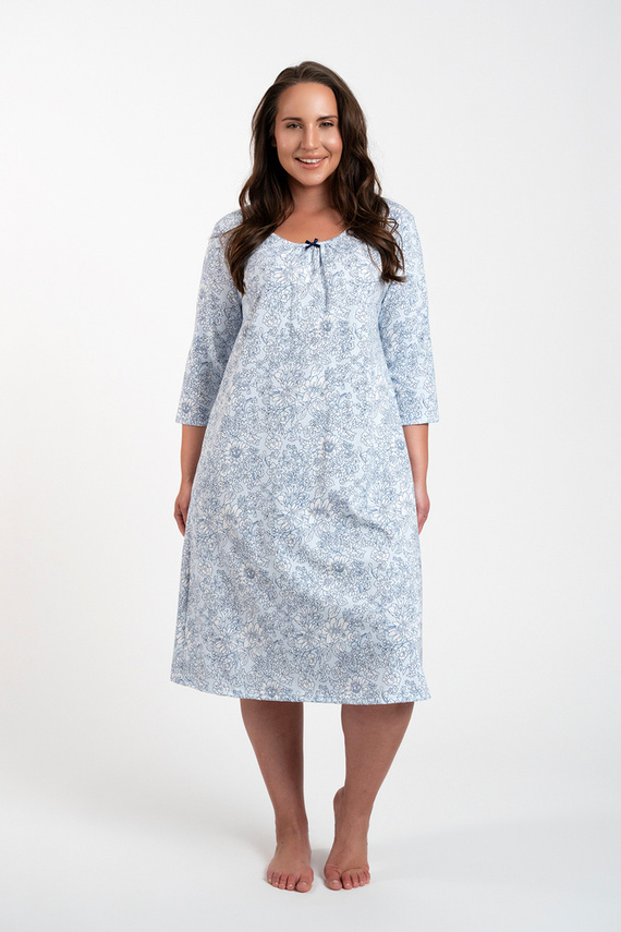 Cămașă de noapte Antonia Modă italiană - imprimeu albastru 