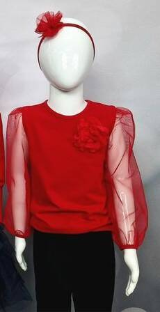 Bluza pentru copii Rossa I cu maneca lunga Bambarillo rosu