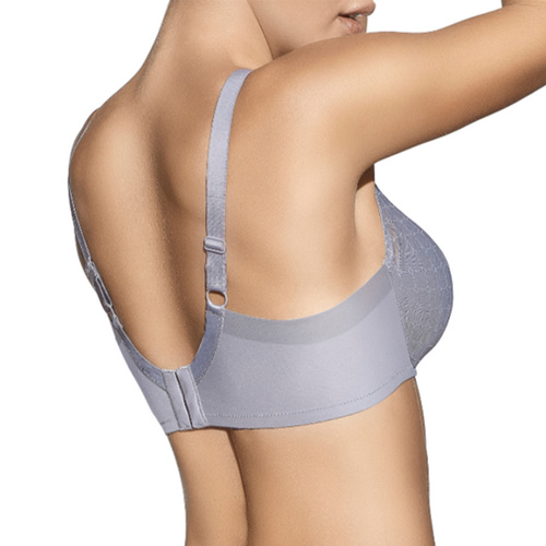Sutien căptușit Katia Selene, gri – cu decolteu adânc, inserții din tul