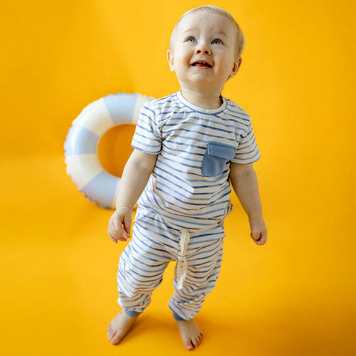 Pantaloni din bumbac Elephant Eevi - dungi