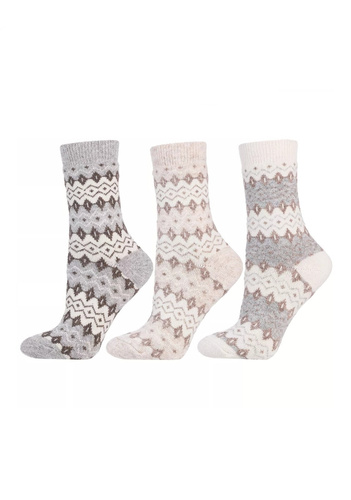 Șosete de damă Moraj CSW 800-003 - călduroase, cu model din lână