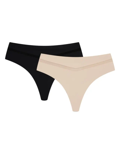 43670 Fleda Tanga de dama pachet de 2 Henderson - negru-bej