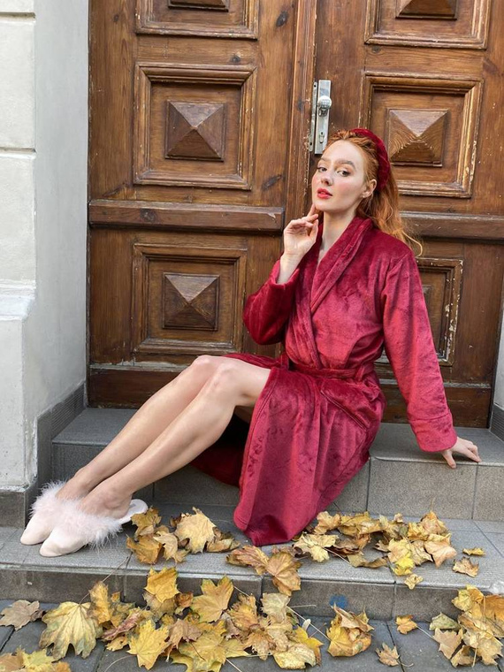 628 Abigail Halat de baie lung Forex pentru femei - maro