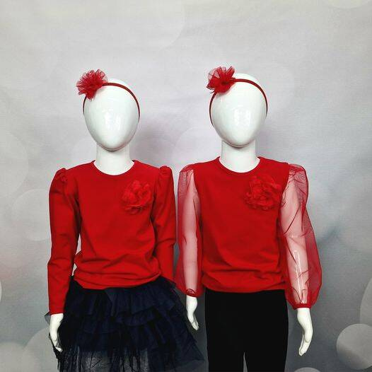 Bluza pentru copii Rossa I cu maneca lunga Bambarillo rosu