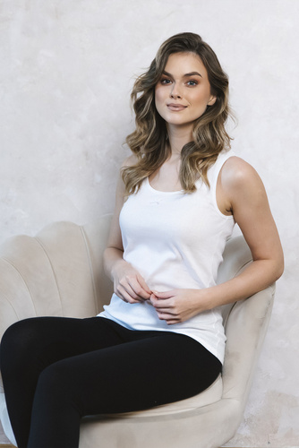 Debi Tricou cu bretele largi pentru femei Italian Fashion - alb