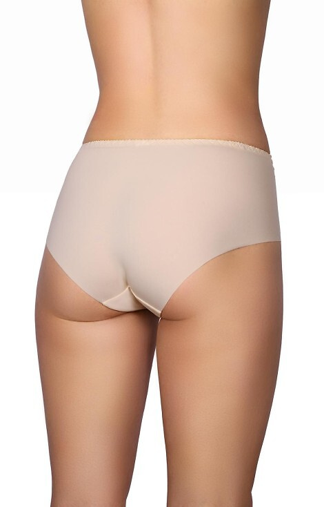 58 Slip bej Modo - microfibră, dantelă în față, tăiat cu laser