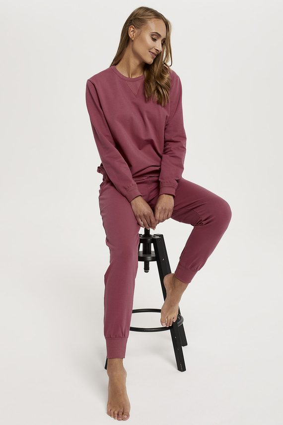 Set lung pentru femei Panama. mânecă, lungime. pantaloni Italian Fashion - zmeură