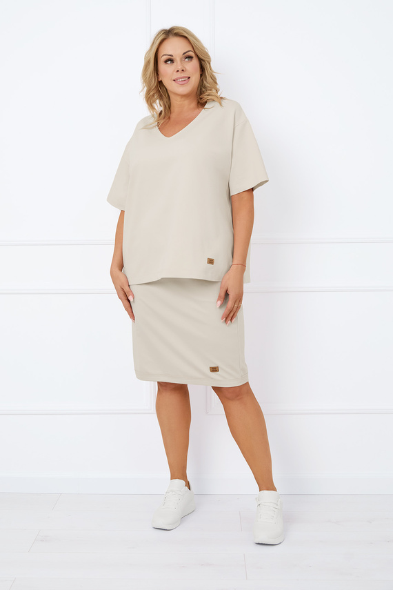 Caro Bluză cu mânecă scurtă Italian Fashion - bej