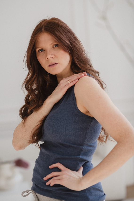 Blugi Milk&Love cu dungi albastre pentru maternitate, tricou pentru alăptare cu bretele