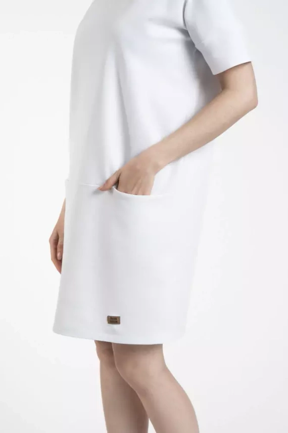 Karina Tunică cu mânecă scurtă pentru femei Italian Fashion - alb