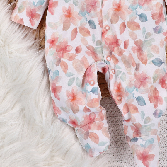 ABN-5419 Flori colorate Salopetă din bumbac pentru fete, imprimeu Nini