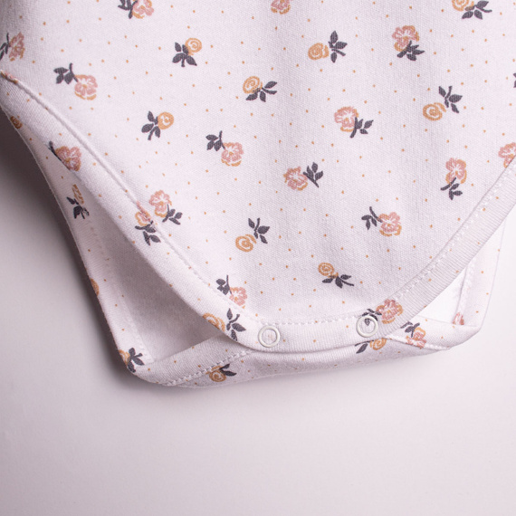 Body pentru fetiță Nicol 220097 – 100% bumbac, mânecă lungă, imprimeu floral