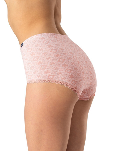 Slip dama din bumbac Key LPM 731 negru-bej - 2 piese la cutie, croiala clasica