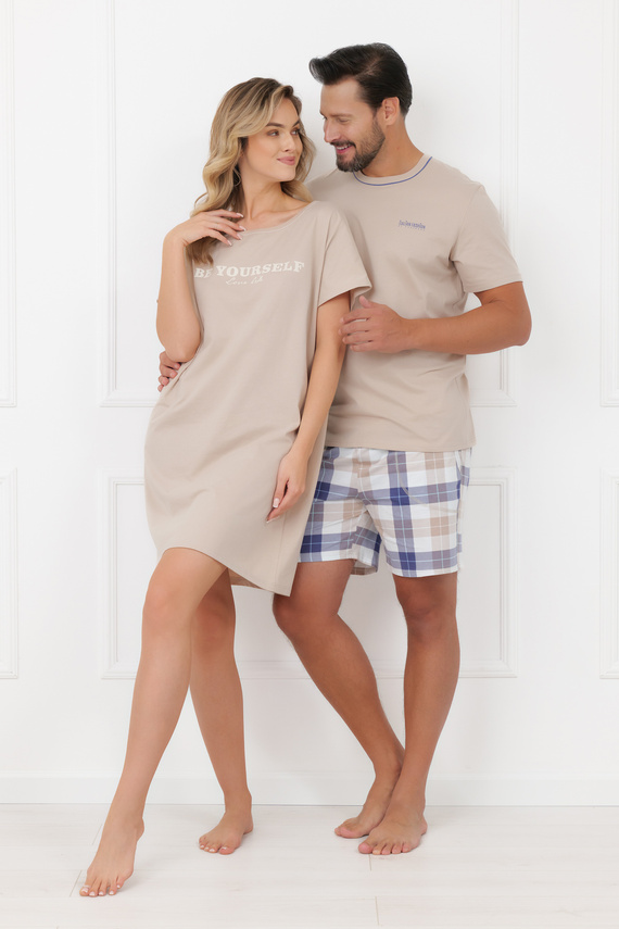Cămașă de noapte damă Rima Italian Fashion 100% bumbac mânecă scurtă