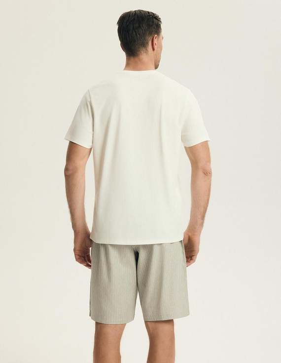 Pijama bărbați Henderson 43454 Nigri crem – 100% bumbac, set lejer