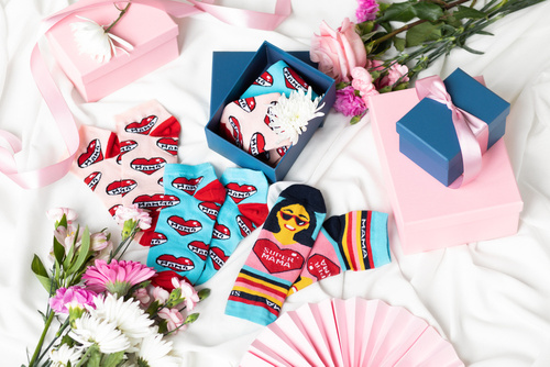 K89S Super Mama Foot Socks Italian Fashion - albastru marin/culori