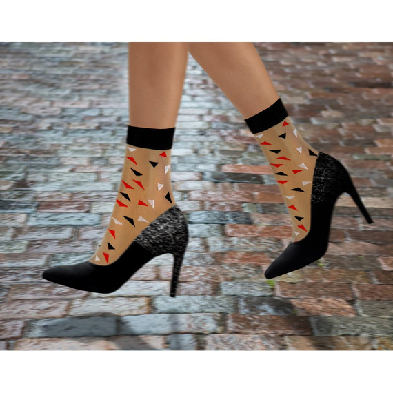 Șosete de damă din nailon Sesto Senso, triunghiuri, negre