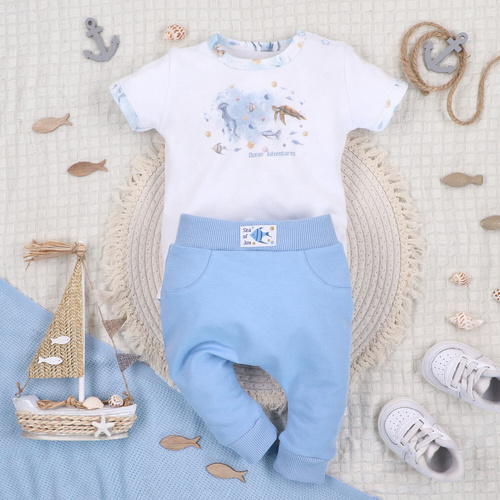 ABN-5448 Body Nini din bumbac organic Sea Of Joy – bumbac organic, mâneci scurte