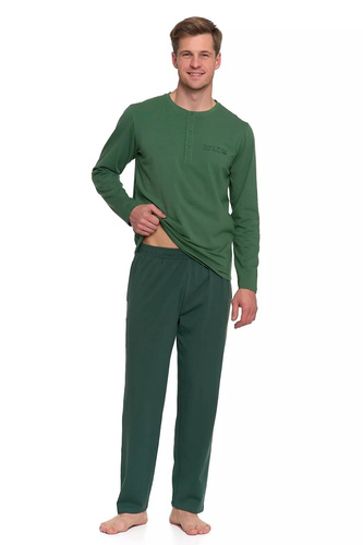 Pijamale bărbătești Moraj PDM 4600-015 verde - pijama din bumbac cu mâneci lungi și pantaloni