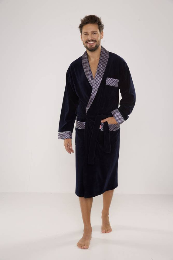 773 Bonjour halat de baie forex pentru bărbați - albastru marin