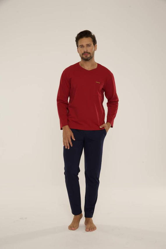 683 Kevin Forex Pijama pentru bărbați - maro - albastru marin