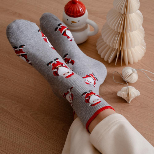 Art.136 Ciorapi barbati de Craciun Steven melange gri 166 – Modele de Craciun, bumbac