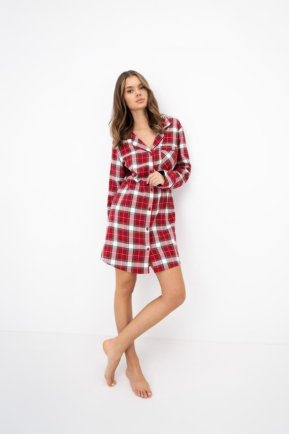 Sensis Clariel Cămașă damă din flanel 100% bumbac, carouri roșii