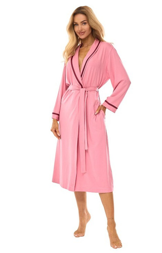 2506 Rochie lungă de viscoză pentru femei L&L roz - ușoară, respirabilă