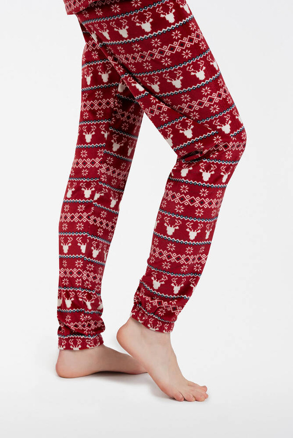 Islanda Fleece Femei Set Italian Fashion - burgundy print