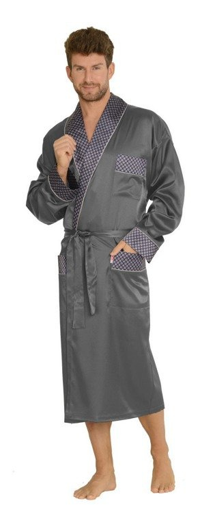 940 Forex halat de baie din satin pentru bărbați - gri