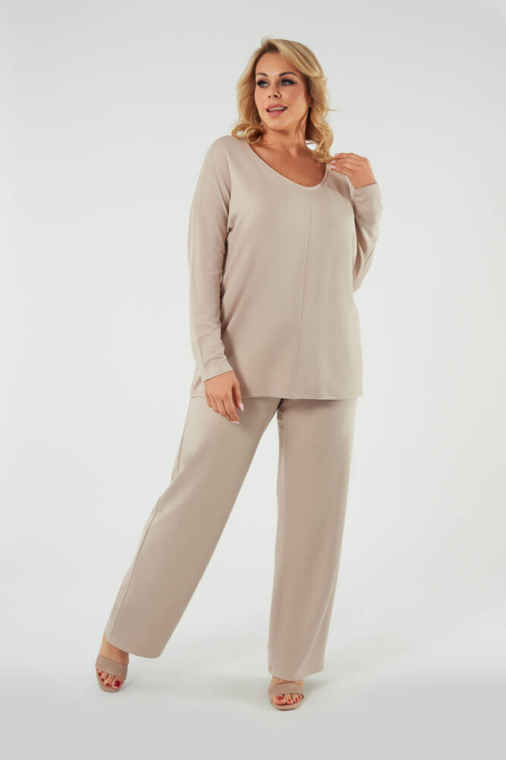 Soler Pantaloni lungi pentru femei Italian Fashion - bej