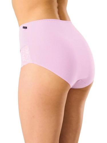 Chiloți LPF 585 rozou-lila maxi bikini, 95% bumbac, elastan, detaliu dantelă