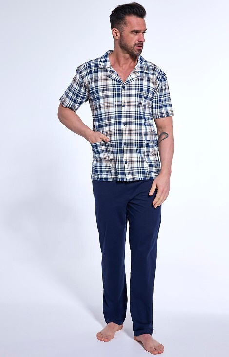 318/54 Pijama bărbați Cornette cu fermoar, bleumarin