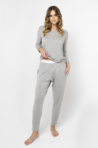 Stil Set cu mâneci 3/4 pentru femei, lungime.pantaloni melange de modă italiană