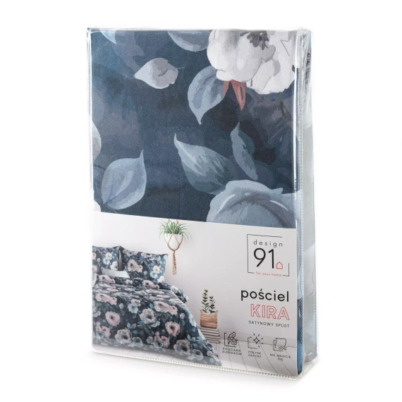 Lenjerie de pat Kira Design 91 florală reversibilă moale cu fermoar