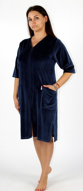 431 Halat de damă din velur Forex - albastru marin